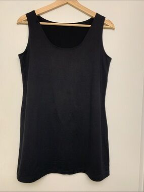 A’NUE LIGNE Large black tank- tunic classic layer- slenderizing comfy new